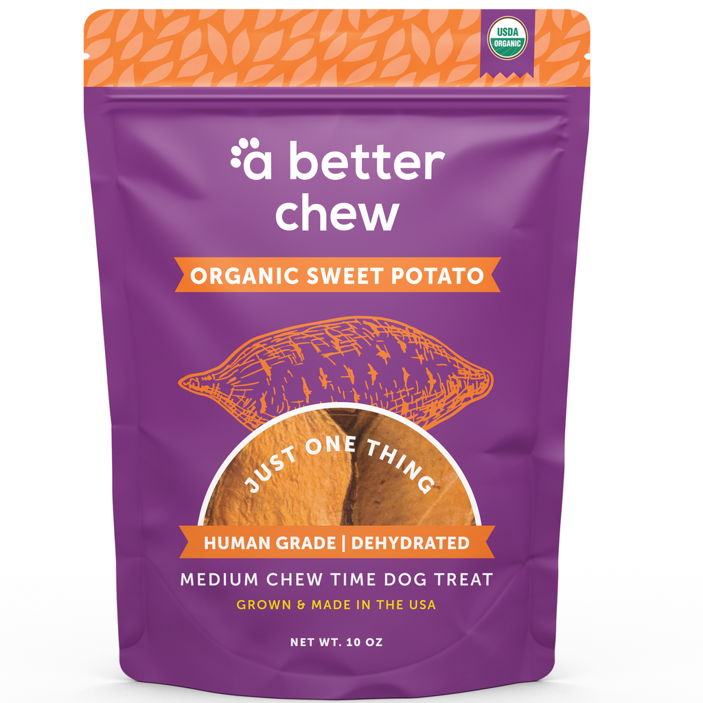 Organic Sweet Potato Dog Chew - Natural Alternative to Rawhides - Long Lasting Treats Made and Sourced in the USA