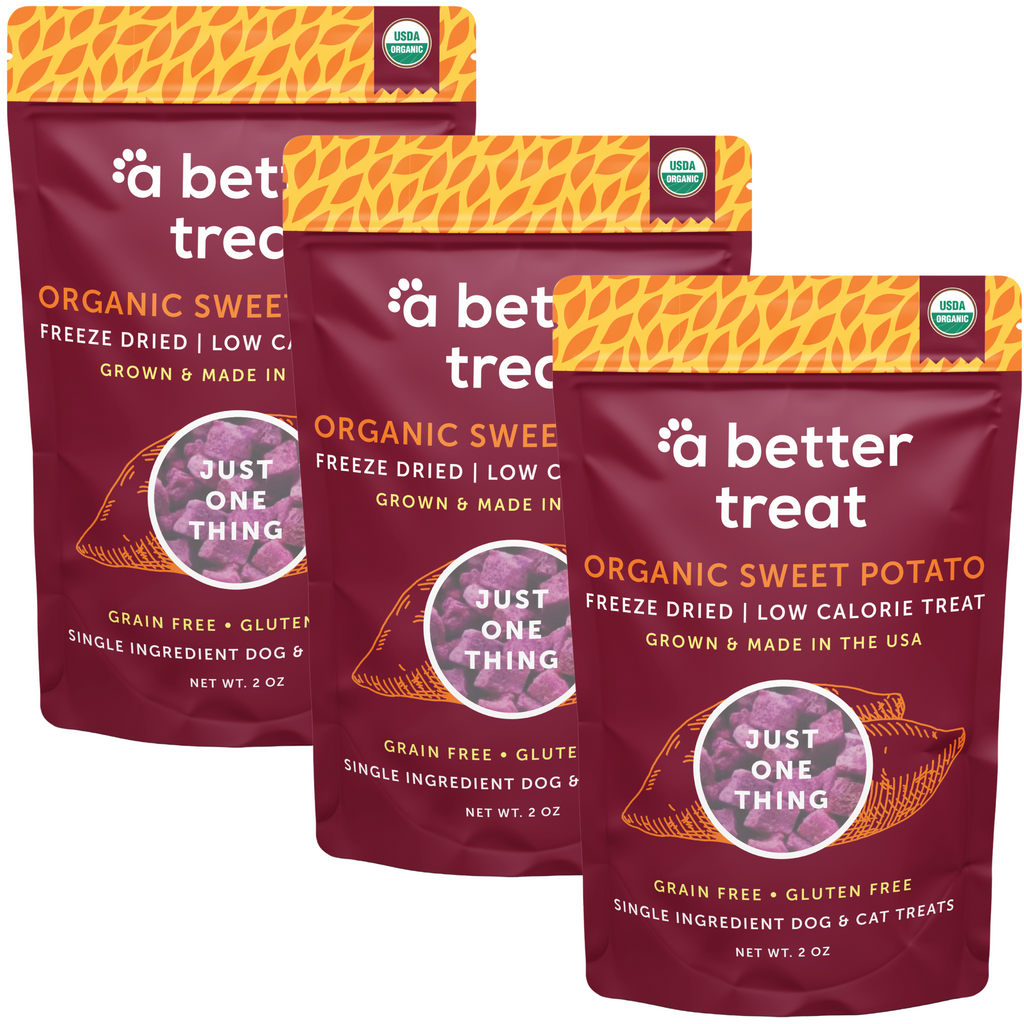 3 Pack - Freeze Dried Raw USDA Organic Purple Sweet Potato Dog and Cat Treats